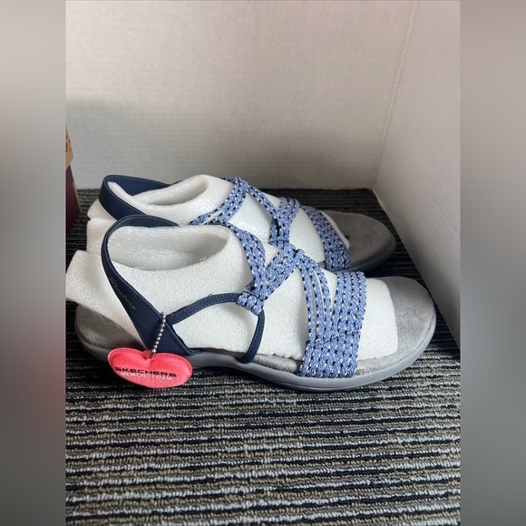 New-Skechers Sandals -Womens 11 -Reggae Slim Stretch Appeal Slingback 40826 Blue - Picture 6 of 9